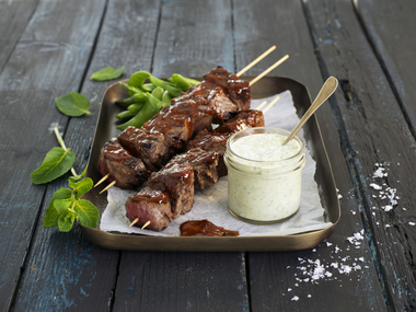 Brasilianske grillspyd med biff