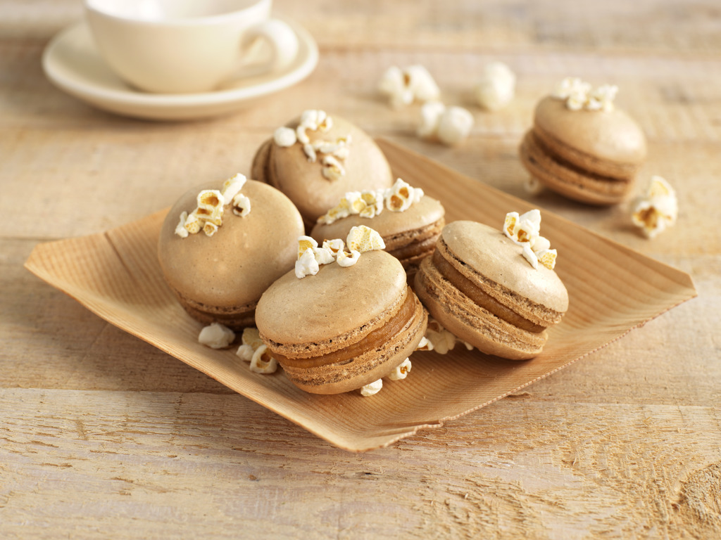 Popcornmakroner med karamell