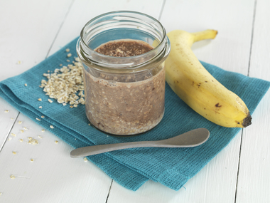 Kjøleskapsgrøt med banan og kakao