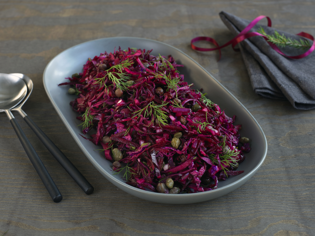 Rødkål- og rødbetsalat