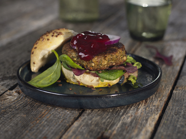 Squash- og kikertburger