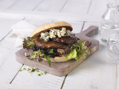 Portobelloburger med blåmuggost