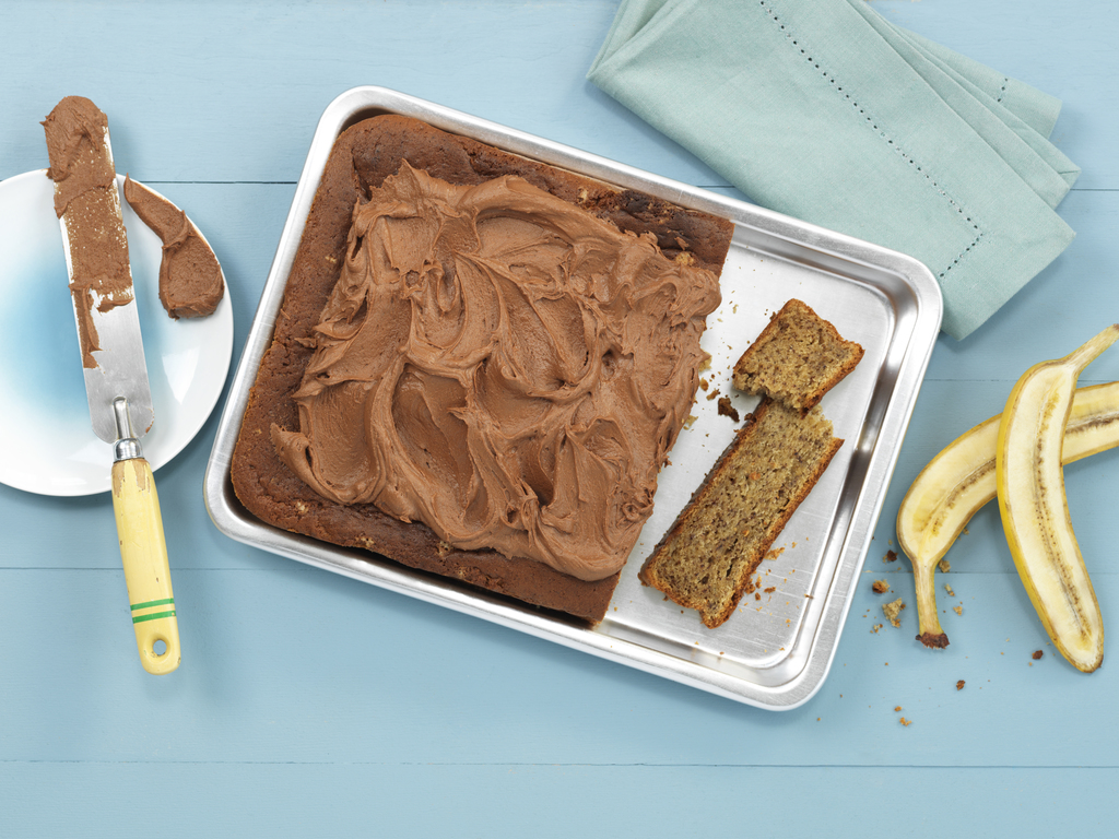 Banankake i langpanne