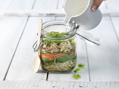 Nudelsuppe på glass