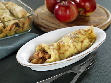 Fylte pannekaker med epler