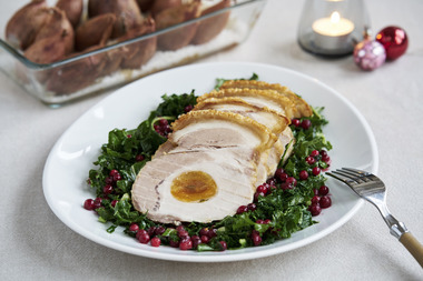 Fylt svinekam med aprikos                               