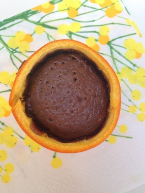 sjokoladefondant i appelsinskall