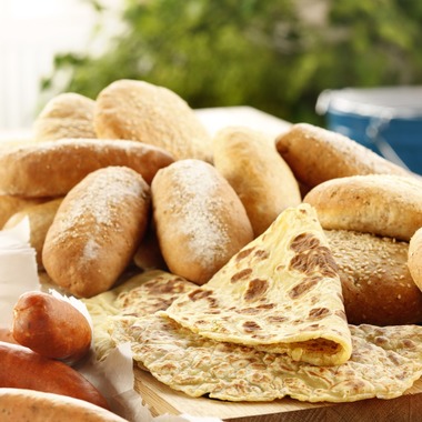 Hamburgerbrød, pølsebrød og lomper