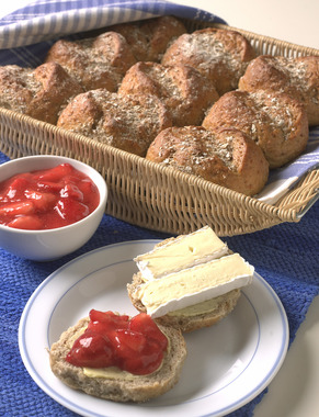 Rundstykker med yoghurt