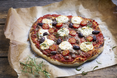 Pizza med lammeskav og chevre