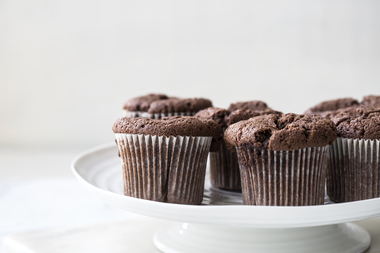 Sjokolademuffins med oboykrem og karamellsaus