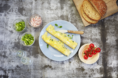 Omelett i ziplock-pose