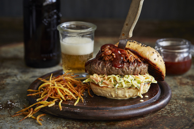 Hamburger med pulled pork