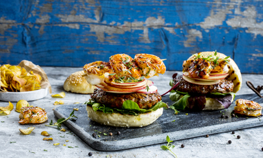 Chorizoburger med scampi 1.0