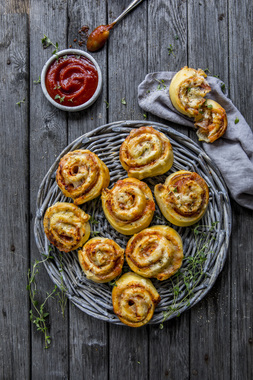 Glutenfrie pizzasnurrer - høydebilde