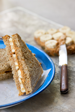 Dobbel blings med peanøttsmør og banan