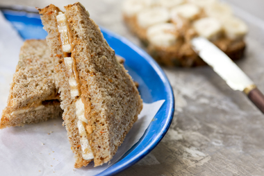 Dobbel blings med peanøttsmør og banan