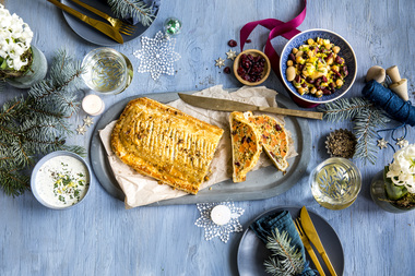 Vegetar Wellington med søtpotet - stemingsbilde vegetarisk jul