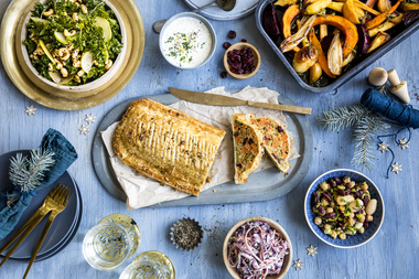 Vegetar Wellington med tilbehør