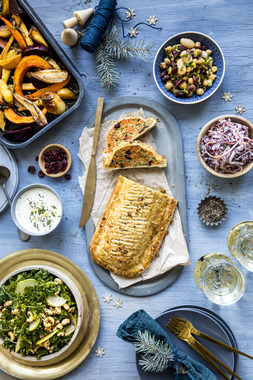 Vegetar Wellington med tilbehør - høydebilde