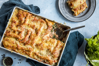 Vegetarlasagne med spinat
