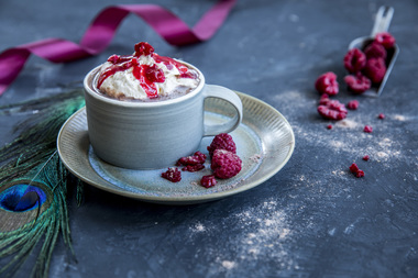Varm sjokolade med bringebær