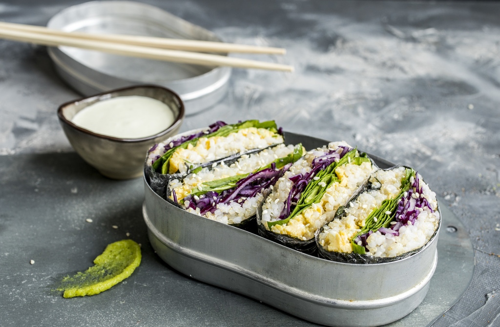 Sushi-sandwich med eggerøre 