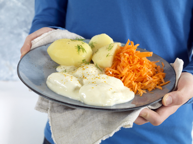 Fiskeboller i hvit saus