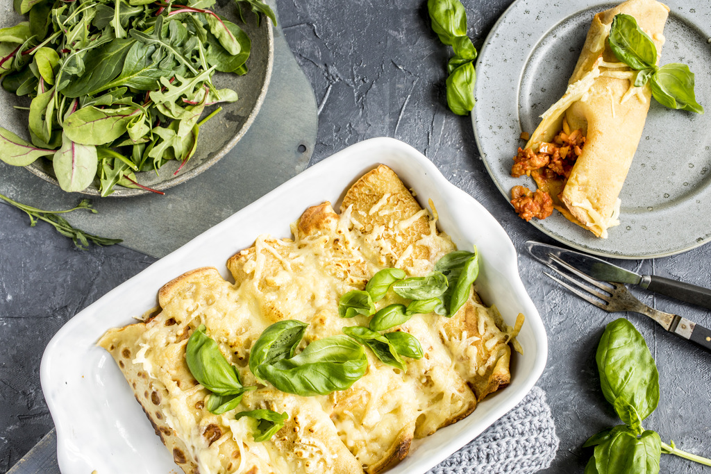 Grove, fylte pannekaker