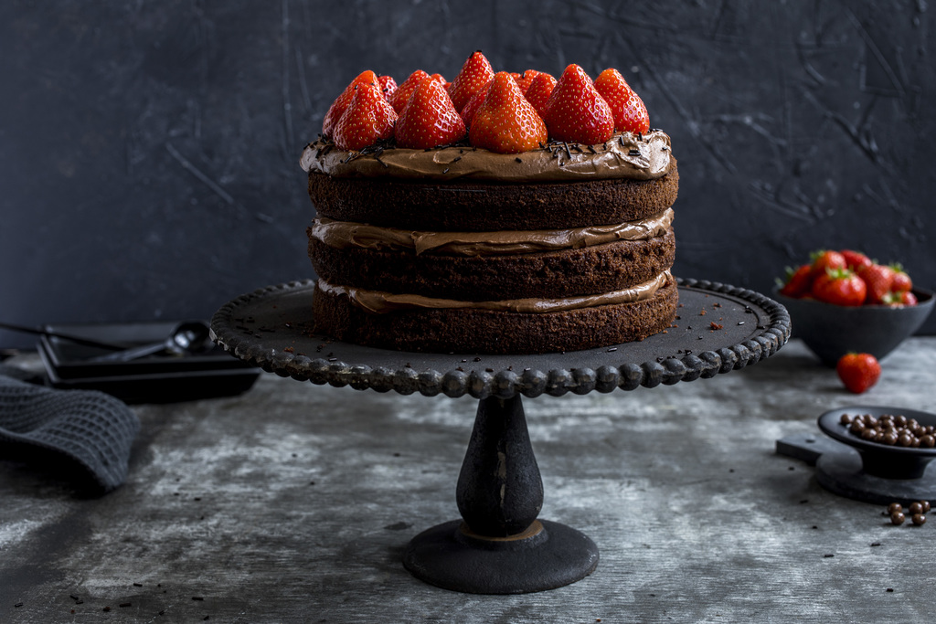 Sjokoladekake med jordbær