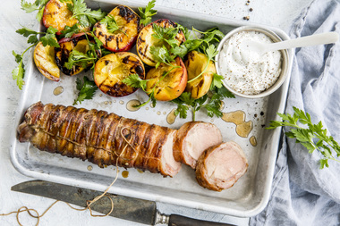 Svinefilet i baconsnurr