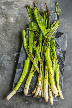 Grillet vårløk - høydebilde