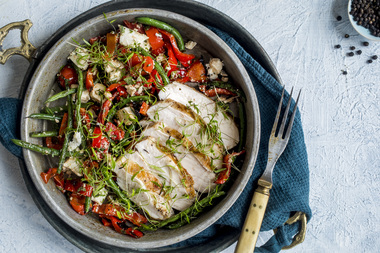 Kyllingfilet med bønnesalat