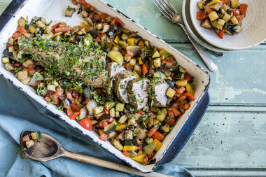 Helstekt indrefilet med ratatouille