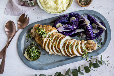 Helstekt kalkunfilet med hjemmelaget potetmos