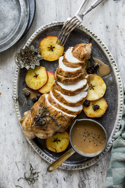 Kalkunfilet med calvadossaus - høydebilde