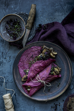 Rødbetpannekake med reinsdyrskav - høydebilde