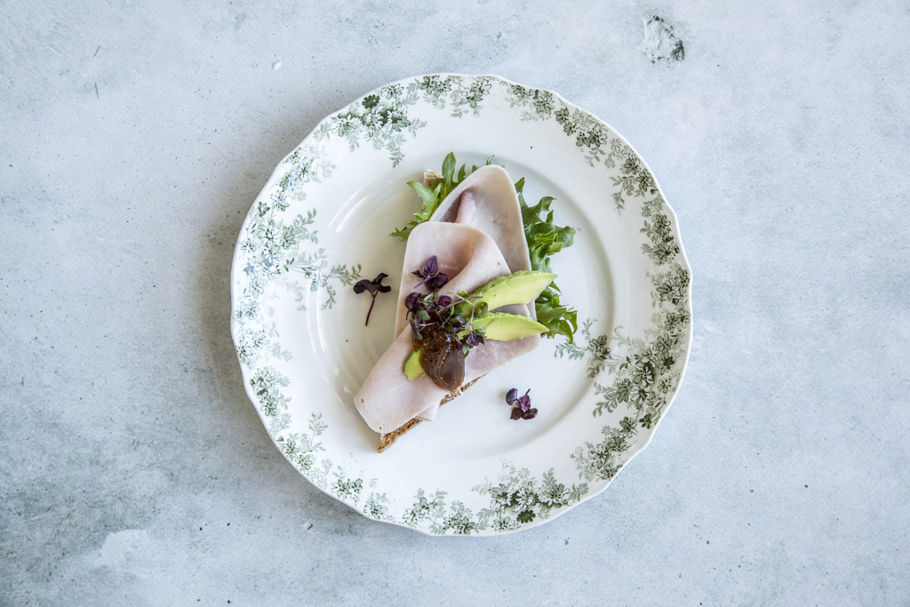 Snitter med kokt skinke