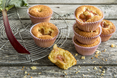 Muffins med rabarbra