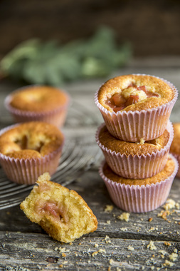 Muffins med rabarbra