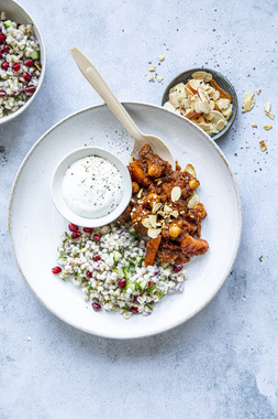 Braisert lam med byggrynsalat