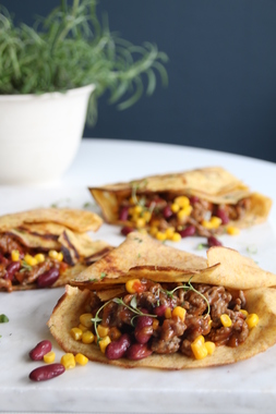 Grov pannekake med restemat