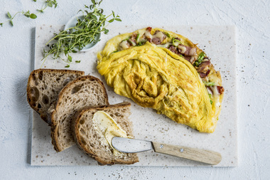 Middagsskive med omelett