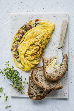 Middagsskive med omelett