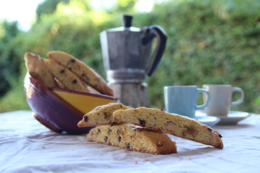 Biscotti med mandel og sjokolade