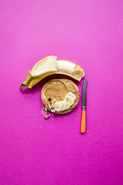 Polarbrød med peanøttsmør og banan