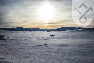 Sol nedgang på Valdresflya