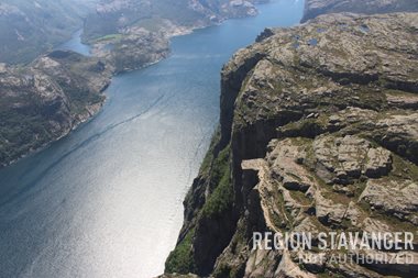 Preikestolen fra fugleperspektiv