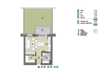 Reality PNORF – novostavba 1i byt, 33 m2, terasa, kobka, pozemok 36 m2, Limbašská ul.