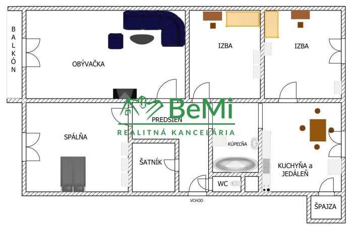 Reality 4 izbový byt, Chrenová - čiastočná rekonštrukcia balkón, pivnica